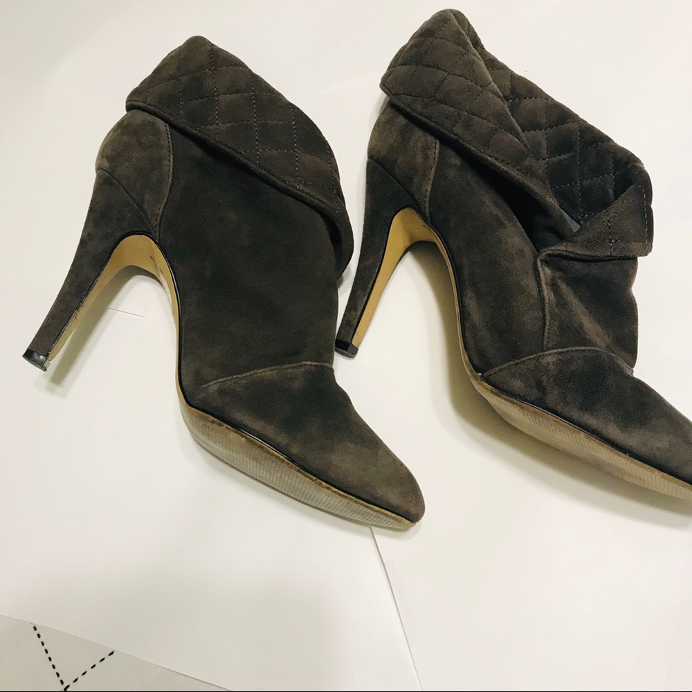Collin Stuart Ankle Booties Sage leather Suede 7.5